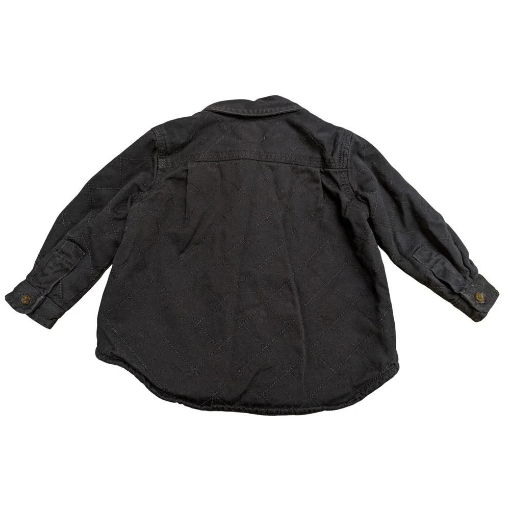Ralph Lauren Quilted Shirt Jacket Shacket‎ Baby Boys 9M RLPC Patch Navy Blue